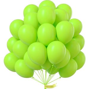 PartyWoo Lime Green Balloons 50 pcs 12 Inch Neon Latex Helium Balloons for Graduation Halloween Safari Dinosaur Summer Weddings Baby Showers Birthday Party Decorations Green-Y6