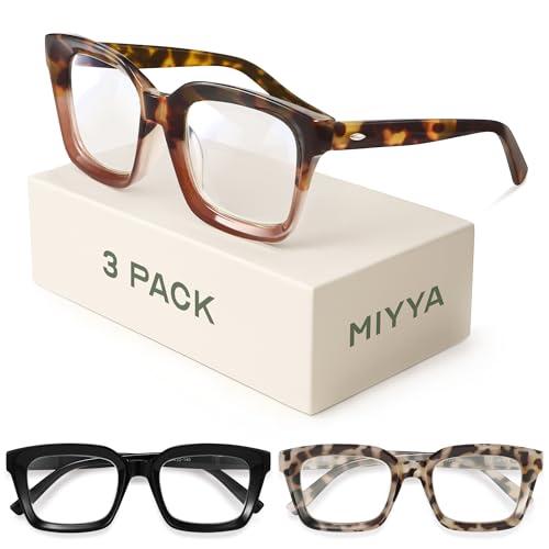 Miyya Stylish Reading Glasses for Women, Cheaters Eyeglasses, Oversized Blue Light Readers, Fashion Eye Glasses
