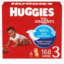 Huggies Size 3 Diapers, Little Snugglers Baby Diapers, Size 3 (16-28 lbs), 168 Count (6 Packs of 28)