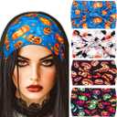 Urieo Halloween Headband Pumpkin Hair Bands Wide Festival Hair Accessories for Women