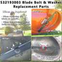 532193003 Blade Bolt Washer Compatible with Husqvarna AYP Craftsman Lawnmower Blades Hold Bolts 1-1/4" X 7/16"-20, 539107522 532174365 532-1930-03 193003 174365 14457, 3 Pack, Black