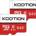 KOOTION 64GB Micro SD Card 2 Pack, Micro SDXC Memory Card Class 10 Micro SD Cards UHS-I, C10, U1, High Speed TF Flash Card with Adapter