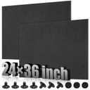 Pangda 2 Pack ABS Plastic Sheet 24" x 36" x 1/16" Black Rigid Thermoplastic Board Dual Sided with Screws Moldable Plastic Panel Thermoform Sheet for DIY Projects Signs Automotive Handcrafts