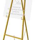 Easel Stand for Signs, 57" Gold Easel Adjustable 4 Tier Floor with Chain Support, Metal Easels for Painting, Display Stand for Wedding Baby Showers Birthday Parties