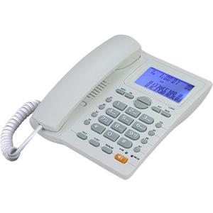 Corded Caller ID Telephone, TelPal Landline Home Phones with Blue Backlight & Speaker, Hands Free Analog Hotel Office Telephone Set, Desktop Speed Memory Dial Telephones for Seniors (White)