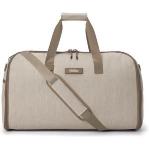 Halfday Convertible 2-in-1 Garment Duffel Weekender Bag 45L | Wrinkle-Free Travel, Hanging Suit Compartment, Shoe Pockets, Trolley Sleeve. Durable & Water-Resistant Carry-On, Stone