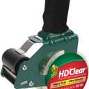 Duck HD Clear Packing Tape Dispenser Heavy Duty Packaging Tape Gun for Packing Boxes, Shipping and Moving - Includes 1 Refill Roll of HD Clear 1.88 In. x 54.6 Yards - Foam Handle (287398)
