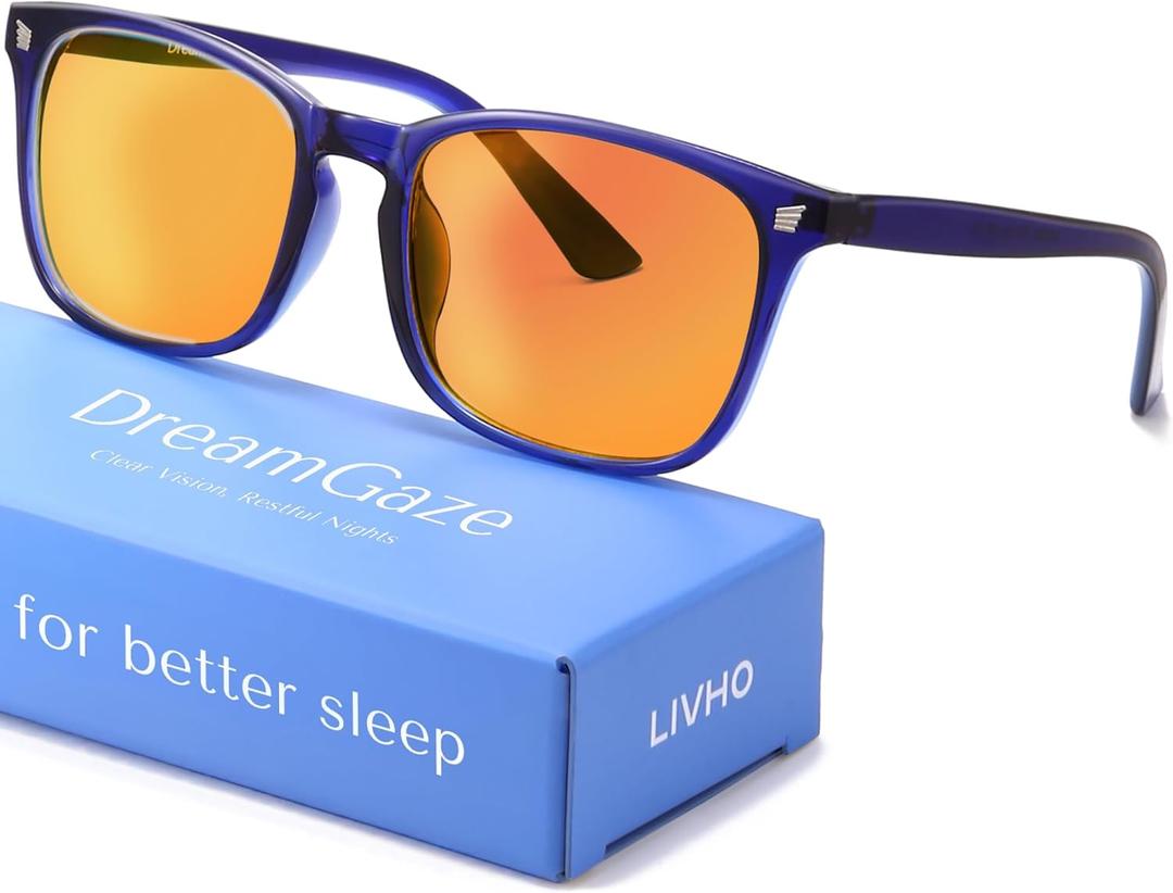 livho Gaming Blue Light Blocking Glasses for Better Sleep, Premium Night Driving, Computer Blockers for Man & Woman
