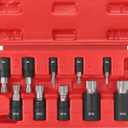 10-Piece XZN Triple Square Spline Bit Socket Set, 1/4, 3/8 and 1/2 Drive M4 - M18 Triple Square Socket Set, S2 Steel Bits and CR-V Sockets With Storage Case