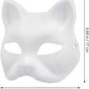 2 x Cabilock 6Pcs Blank Cat Masks 7.08X6.69 Inches Paper Animal Masks for Painting Diy Crafts Halloween Party Cosplay Half Face Mask with Straps