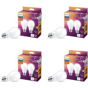 PHILIPS LED 60W A15 8-Pack Ultra Definition Soft White (2700K) 750 Lumen (6.6W = 60W) Dimmable Frosted Flicker-Free Light Bulbs