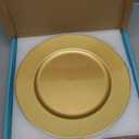 MAONAME Gold Charger Plates Set of 6, 13-Inch Round Plate Chargers for Dinner Plate, Plastic Table Chargers for Wedding Decor, Party