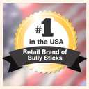 Cadet Bully Sticks for Large Dogs, All-Natural Beef Pizzle, Rawhide-Free Long-Lasting Dog Chews for Aggressive Chewers, Extra-Thick, 2 Count