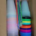 24 Pcs Plastic Tumblers with Lids and Straws, Reusable Cups with Lids Plastic Colorful Cups for Party Birthday, Iced Coffee Cup Travel Mug Cold Drink Tumblers Bulk (16 oz, Multi Colors)