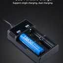 Universal 18650 Battery Charger,2 Bay Battery Charger for 3.7V Li-ion Rechargeable Battery 26650 18650 18500 18350 17670 16340 14500 14650