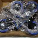 3 Inch Swivel Stem Caster Wheels Heavy Duty Threaded Stem Mount Casters Set of 4 with American Size UNC 3/8"-16 x 1