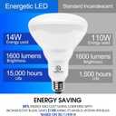 Energetic BR40 LED Light Bulbs,Indoor Flood Light,Dimmable,3000K Warm White,110W Equivalent,1600LM,E26 Base,Recessed Can Lights,High Lumen,Flicker Free,UL Listed,4 Pack