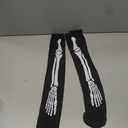 IMERAGO 2 Pairs Thigh High Stockings Skeleton Knee High Socks for Women Girls Long Socks for Halloween Cosplay Party Festival, One Size (Skeleton)