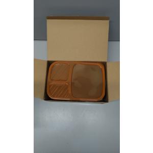 Buluker 4 Pack Bento Lunch Box Set 3 Compartment Wheat Straw Meal Prep Food Storage Containers Plastic, Microwave and Dishwasher SafeJewel Brights