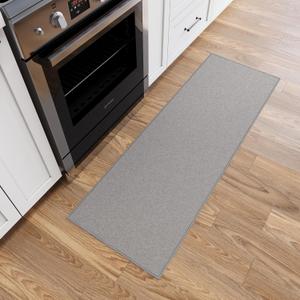 Ottomanson Hallway Runner Rug 20" x 53" Non Slip Solid Area Rugs Easy to Clean Laundry Rug Runner Durable & Pet Friendly Floor Carpet Runners for Hallways Entryway Living Room Kitchen, Gray