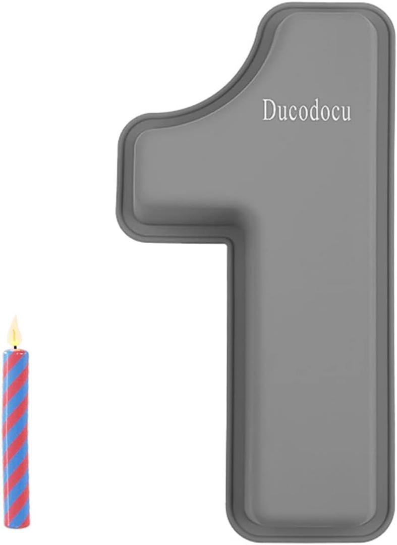 Ducodocu 3D Silicone Cake Pans Large Number Cake Mould Novelty Cake Tins DIY Baking Mold for Birthday Wedding Anniversary 10 inch Number of 6