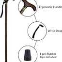 Handmade Wooden Walking Canes Stylish Hardwood Walking Sticks with Wrist Strap and Rubber Tips - 36 Inches