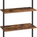 HOOBRO DIY Ladder Shelf, 6-Tier Wall Mounted Bookshelf, Office Vertical Bookcase, Wooden Storage Shelves for Home Office, Bedroom, Rustic Brown and Black BF65CJ01