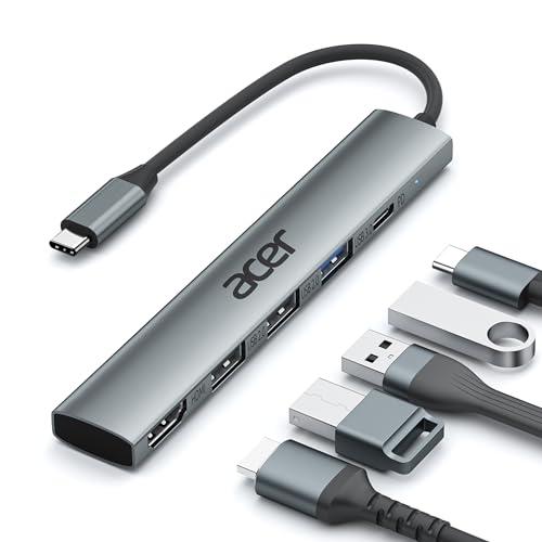 Acer 5 in 1 USB C Hub with 4K HDMI, 100W Power Delivery, 3 USB A Data Ports, USB C to HDMI Multiport Adapter for Laptop, PC, Tablet, MacBook Neo/Pro/Air, iPad Pro/Air, iMac, iPhone 17/16/15