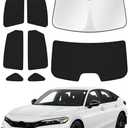 Canvcle Windshield Sun Shade for 11th Gen Honda Civic 2022-2025 2026 (NOT for Hatchback) Side Rear Window Shade Cover Kit Full Window Sun Visor Shield Camping Keep Vehicle Cool Black 8PCS