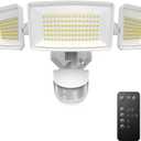 TECKNET 4200LM Flood Ourtdoor Motion Sensor Lights, 150LEDs 6500K Security Flood Lights Outdoor with Remote Control & 4 Working Modes & IP66 Waterproof, Adjustable Light for Garage Yard Porch