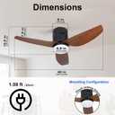 Xcity Ceiling Fan with Lights and Remote, Low Profile Ceiling Fan with 3 Color Lighting Modes, Quiet Flush Mount Ceiling Fan for Bedroom, Living Room, and Home Indoor Use, 40 Inch Low Profile