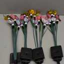 Solar Garden Lights 4 Pack LEDs Solar Lilies Flower Lights, Yard Patio Pathway Decoration High Flexibility Copper Wire Handmade Silk Artificial Flowers Never Wither, Gift for Family Friends