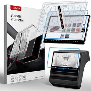 REEVAA 2025 Tesla Model X/S Screen Protector [No Glare & Fingerprint], 9H Tempered Glass Fit for Model X/S 2021-2025, Front/Rear Screen with Alignment Kit Accessories, Matte