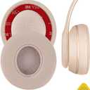 Geekria Replacement Ear Pads for Beats Solo 2 (B0534) & Solo 3 (A1796) Wireless On-Ear Headphones Ear Cushions, Repair Parts (Matte Gold)