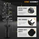 Front Struts Shock Absorber Sway Bar Links Kit Fit for Chrysler Town & Country 2008-2016, for Dodge Grand Caravan 2008-2016, Replace 171128L 171128R K7258 (4Pcs)