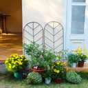2 Pack Black Metal Trellis for Climbing Plants - 45" H x 15.9" W Garden Trellis for Roses, Vegetables, Flowers, Lawn, Backyard