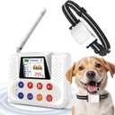 Wireless Dog Fence System, Electric Fence for Dog with Big LCD Screen, Portable Wireless Fence & Training Collar with 2.4GPFC Antenna, Waterproof & Adjustable Dog Perimeter Collar (for 1 Dog)