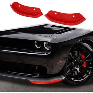Front Bumper Lip Splitter Protector Cover Compatible with 2015-2023 Dodge Challenger SRT, SRT Hellcat, SRT 392, Scat Pack(Red)