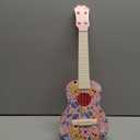 LeeQee 21in Colorful Graffiti Ukulele Guitar for Kids, 4 Strings Kids Guitar Ukulele Musical Instruments Learning Educational Toys with Picks for 3 4 5 6 7 8 9 10 11 12 Toddler Boys Girls (Pink)