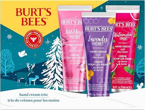 Burt's Bees Christmas Gifts, 6 Body Skincare Stocking Stuffers, Shea Butter Hand Cream Trio Set - Lavender Honey, Watermelon Mint & Wild Rose Berry (6-Pack) Pack of 2