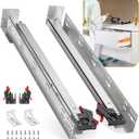 Soft Close Bottom Mount Drawer Slides 18 Inch Rails with Rear mounting Bracket Locking Devices Screws for Face Frame Or Frameless Application18 inch, 6 Pair