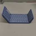 Samsers Foldable Bluetooth Keyboard with Numeric Keypad, FullSize Wireless Folding PU Leather, Portable Travel for iOS Android Windows Mac OS, Support 3 Device(BT5.1 x 3) Blue