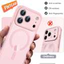 FNTCASE for iPhone 17 Pro-Max Case: [Compatible with Magsafe] Translucent Matte Cases with [Full Camera Protection] [Screen Protector] Military Grade Shockproof Protective Phone Cover - Light Pink