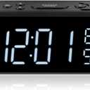 G Keni Digital Alarm Clock with FM Radio for Bedroom,2 Alarms with Large LED Display,USB Charger, Preset, Dimmer, Sleep Timer,Temperature,Relative Humidit, Adjustable Volume, Snooze