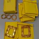 40 Pcs Mini Gold Picture Frames with Magnetic Tape Small Vintage Resin Antique Miniature Tiny Frames DIY Baroque for Photo Jewelry Home Wedding Decor