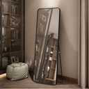 NeuType Floor Full Length Mirror Standing Full Body Rounded Corner Rectangle Mirrors with Stand Hanging Wall Mounted Large Leaning Bedroom Living Room Dcor 65 x 22 inBlackRound Corner