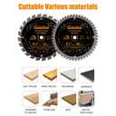 Luckyway 5 1/2 Inch Circular Saw Blade (10mm Arbor), with Tungsten Carbide Tip Teeth 24T Framing & 48T Fine Finish for Cutting Wood Plywood MDF Plastic Veneer Lumber Laminate