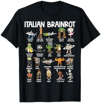 Italian Brainrot Characters Funny Meme Popular Trend T-Shirt M