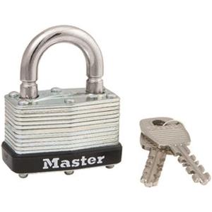 Master Lock 500KABRK Breakaway Shackle Laminated Steel Padlock, Silver, 0.281 in. shackle diameter