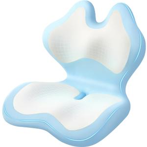 SYNNA Seat Cushion for Office Chair and Car, Ergonomic L-Shape Seat Cushion with Lumbar Support Pressure Relief for Back, Hip & Tailbone Pain, Perfect for Car, Truck & Home